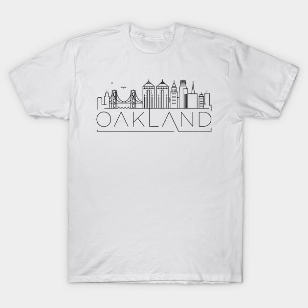 Oakland Minimal Skyline T-Shirt by kursatunsal